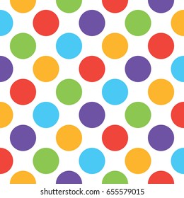 Abstract fashion many color Big Polka Dot funny pattern texture. 