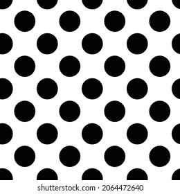 Abstract fashion monochrome polka dots background. Black and white seamless pattern with textured circles. Template design for invitation, poster, card, flyer, banner, textile, fabric. Halftone card.