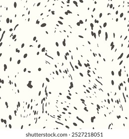 Abstract fashion monochrome polka dots background. Black and white seamless pattern with textured circles. Template design for invitation, poster, card, flyer, banner, textile, fabric. Halftone card.