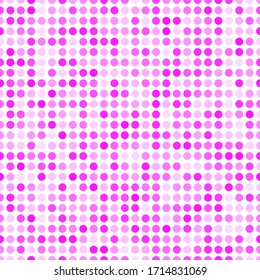 Abstract fashion polka dots background. White seamless pattern with pink gradient circles. Template design for invitation, poster, card, flyer, banner, textile, fabric. 