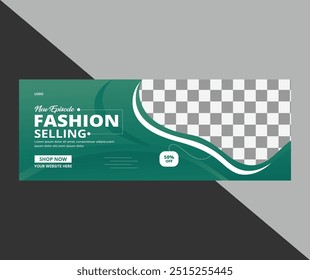 
  abstract fashion post facebook banner template