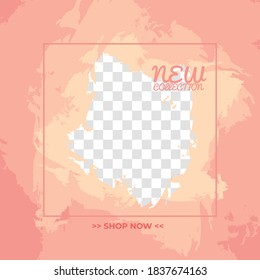 abstract fashion sale banner for social media post. web promotion. pink background