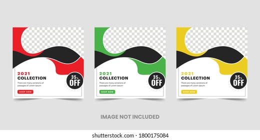 Abstract fashion sale social media post template