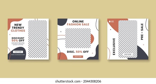 Abstract fashion sale social media post 