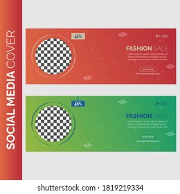 Abstract fashion sale unique social media cover template. Clean, smooth, attractive design layout. Vector design media poster, post, banner, cover template 