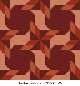 Abstract fashionable decorative seamless pattern with different geometrical shapes of brown shades