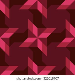 Abstract fashionable decorative seamless pattern with different geometrical shapes of amaranth, burgundy and purple shades