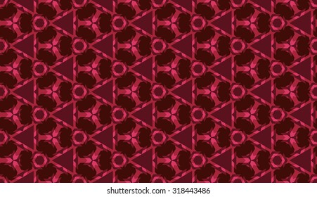 Abstract fashionable seamless geometric pattern with different shapes of  burgundy and pink shades