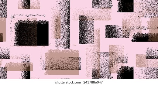 Abstract Fashionable Seamless Pattern. Handmade acid color art background with multicolor retro pallet. Modern pattern on pink background. Trendy fabric prints. Vector illustration