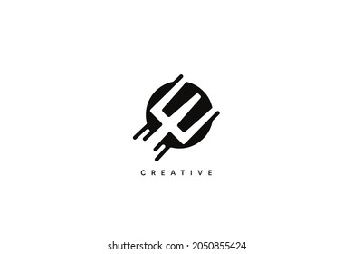 Abstract Fast Trident Logo Design. Creative vector based icon template.	