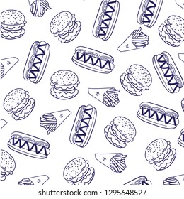 Abstract fast-food vector pattern backgrund