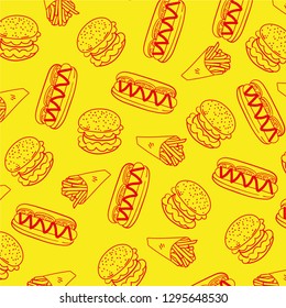 Abstract fast-food vector pattern backgrund