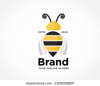abstract fat bee honey logo design template illustration inspiration