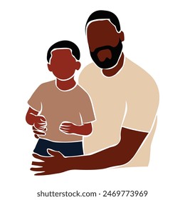 Abstractas padre e hijo en elegante línea de estilo de Vector