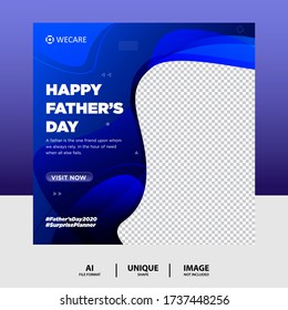 Abstract father's day social media post banner