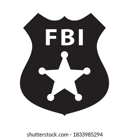 abstract fbi badge black and white, vector illustration