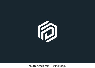 Abstract FD, DF, F, D Letters Logo Initial Based Monogram Icon Vector.