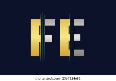 Abstract FE letter logo design template. Vector Logo Illustration.