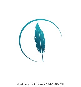 Abstract feather art incorporated with graphic element, Logo design concept for writer, author or lawyer