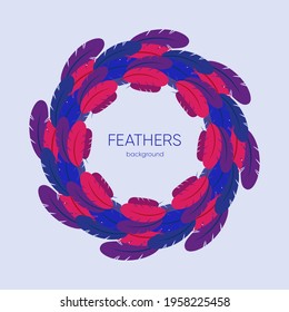 Abstract feather background. Colorful vector, marketing Illustration for banner, social media post, web site and flyers seasonal sale