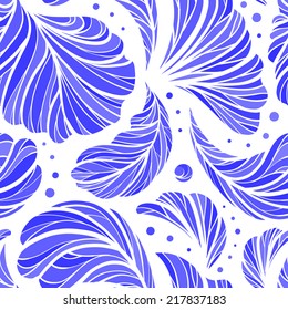 Abstract feather elements seamless pattern