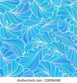 Abstract feather elements seamless pattern