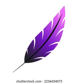 Abstract feather with gradient pattern. Vector illustration
