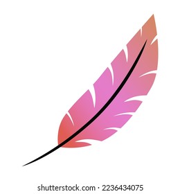 Abstract feather with gradient pattern. Vector illustration