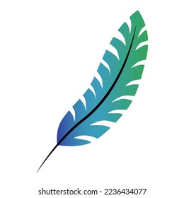 Abstract feather with gradient pattern. Vector illustration