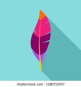 Abstract feather icon. Flat illustration of abstract feather vector icon for web design