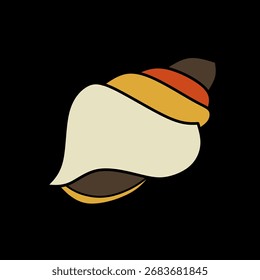 Abstract Feather Icon In Warm Tan And Orange On Black Background For Design, Decor, And Logo Use