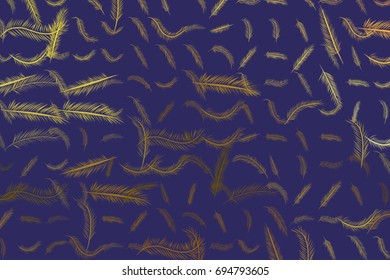 Abstract feather illustrations background. Cartoon style vector graphic.