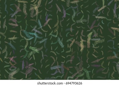 Abstract feather illustrations background. Cartoon style vector graphic.