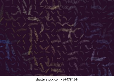Abstract feather illustrations background. Cartoon style vector graphic.