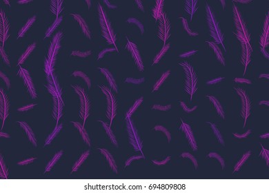 Abstract feather illustrations background. Cartoon style vector graphic.