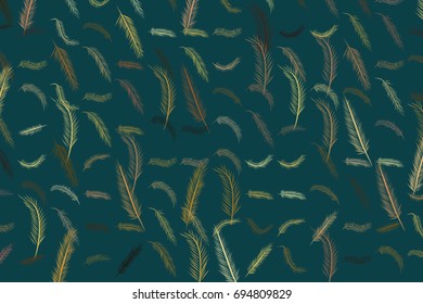 Abstract feather illustrations background. Cartoon style vector graphic.