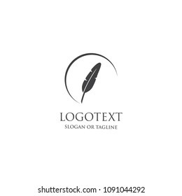 Abstract feather logo. Law logo. Attorney logo. writing logo