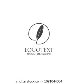 Abstract feather logo. Law logo. Attorney logo. writing logo