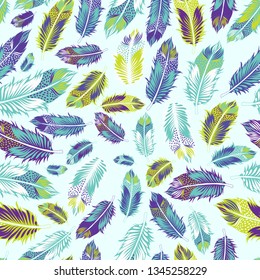 Abstract Feather pattern.Birds Feather  Abstract Print.Seamless Feather Pattern.Perfect for fabrics,stationary products,interior products,package backgrounds, gift wrap,greeting card background