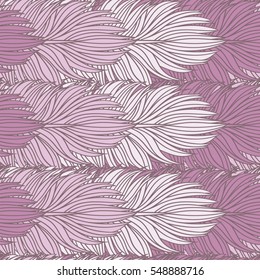 Abstract feather seamless vector pattern. Decorative hand drawn vintage background.