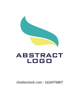 Abstract feather. Wing Logo. Isolated feather on white background