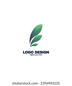 Abstract feather wings logo with illustration