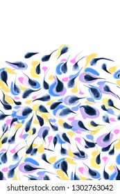 Abstract feathers  background pattern. Waterclor illustration hand drawn. Vector design template for invitation card.
