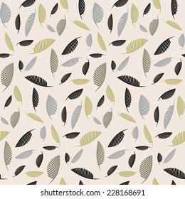 Abstract feathers (leaves) seamless pattern