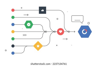 Conjunto de estructura de comentarios abstractos. Infografía y trabajo con estadísticas, sistematización de datos e información. Afiche o pancarta. Ilustraciones de caricaturas de vectores planos aisladas en fondo blanco