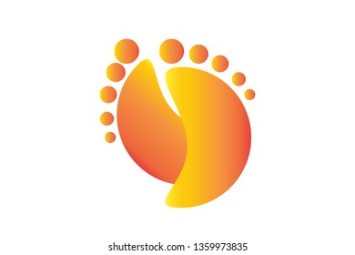 Abstract Feet vector, Isolated gradient waves with geometric lines.