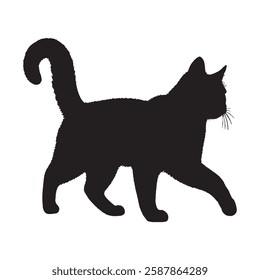 Abstract Feline Silhouette - Artistic Cat Illustration for Posters
