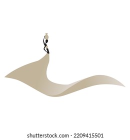 abstract female figure as a part of dune sand, vector logo icon 