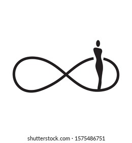 abstract female figure as a part of infinite symbol, vector
