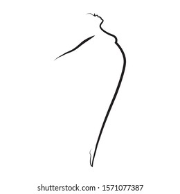 abstract female figure, vector line style  artwork